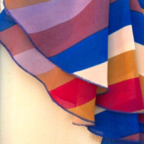 Ruffle sleeve stripe top - Picture 2 of 4